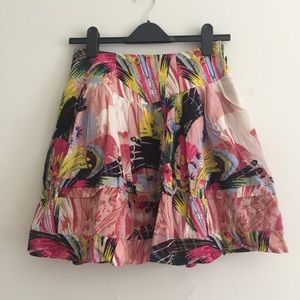 Multi colour floral print mini skirt